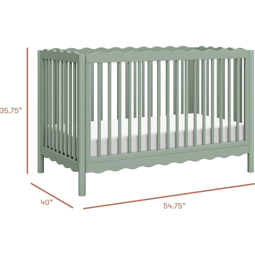 Swell 4-in-1 Convertible Crib with Toddler Bed Conversion Kit in Light Sage