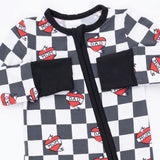 Heart Tattoo Check Black - Convertible Romper