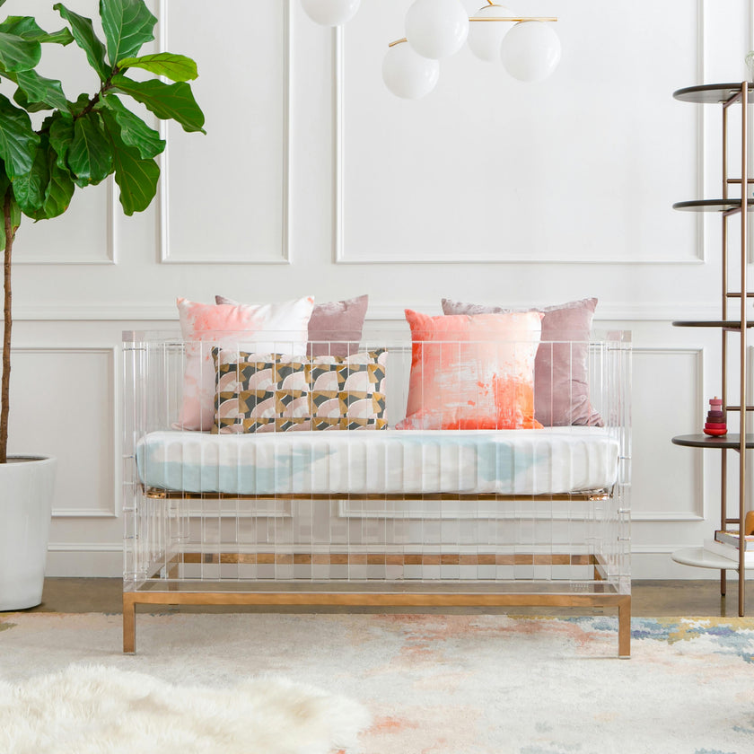 Luma Crib in Acrylic with Rose Gold