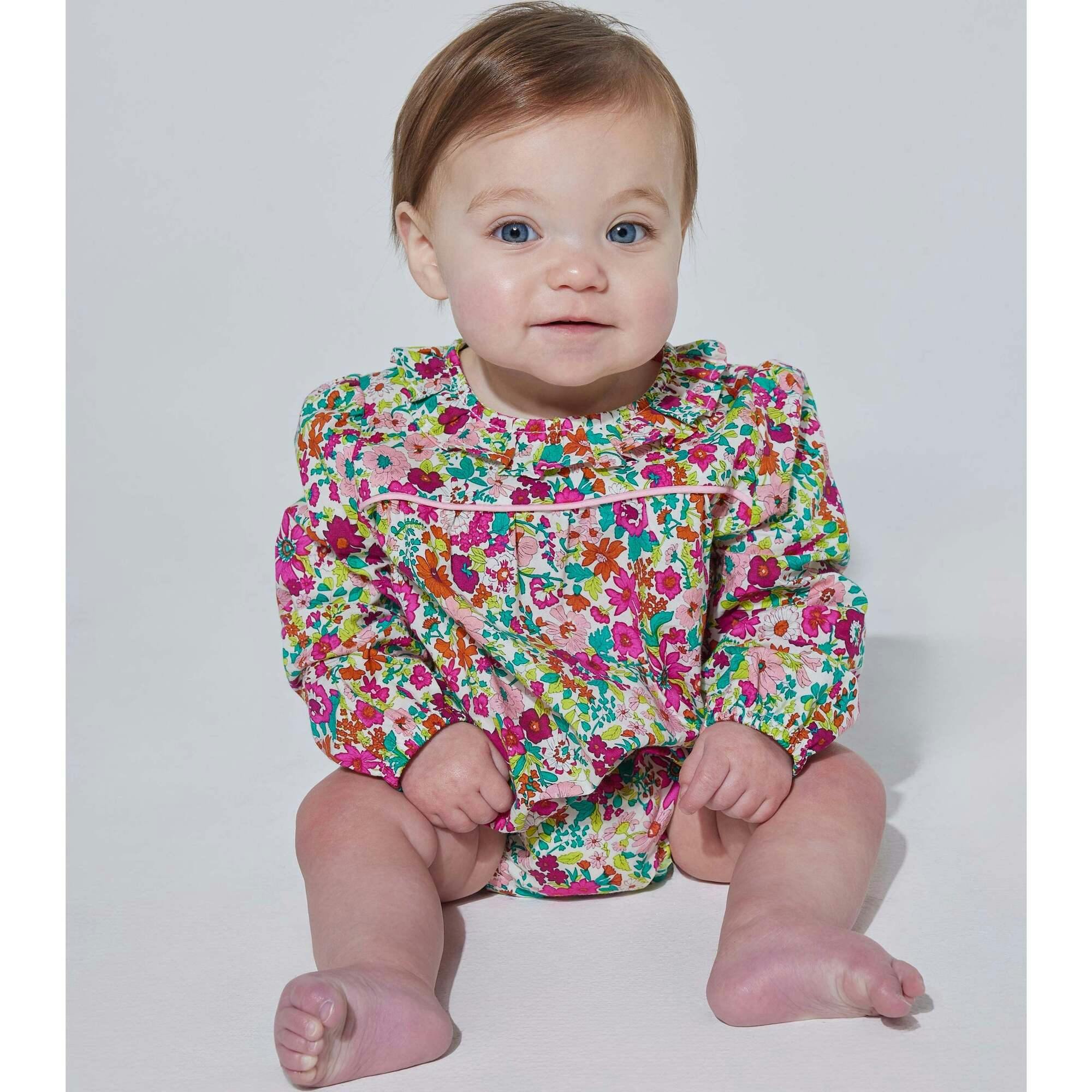 Caroline Ruffle Collar 3-Quarter Sleeve Bubble