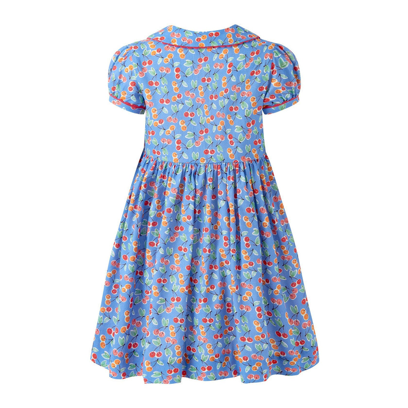 Blue Cherry Button-Front Dress