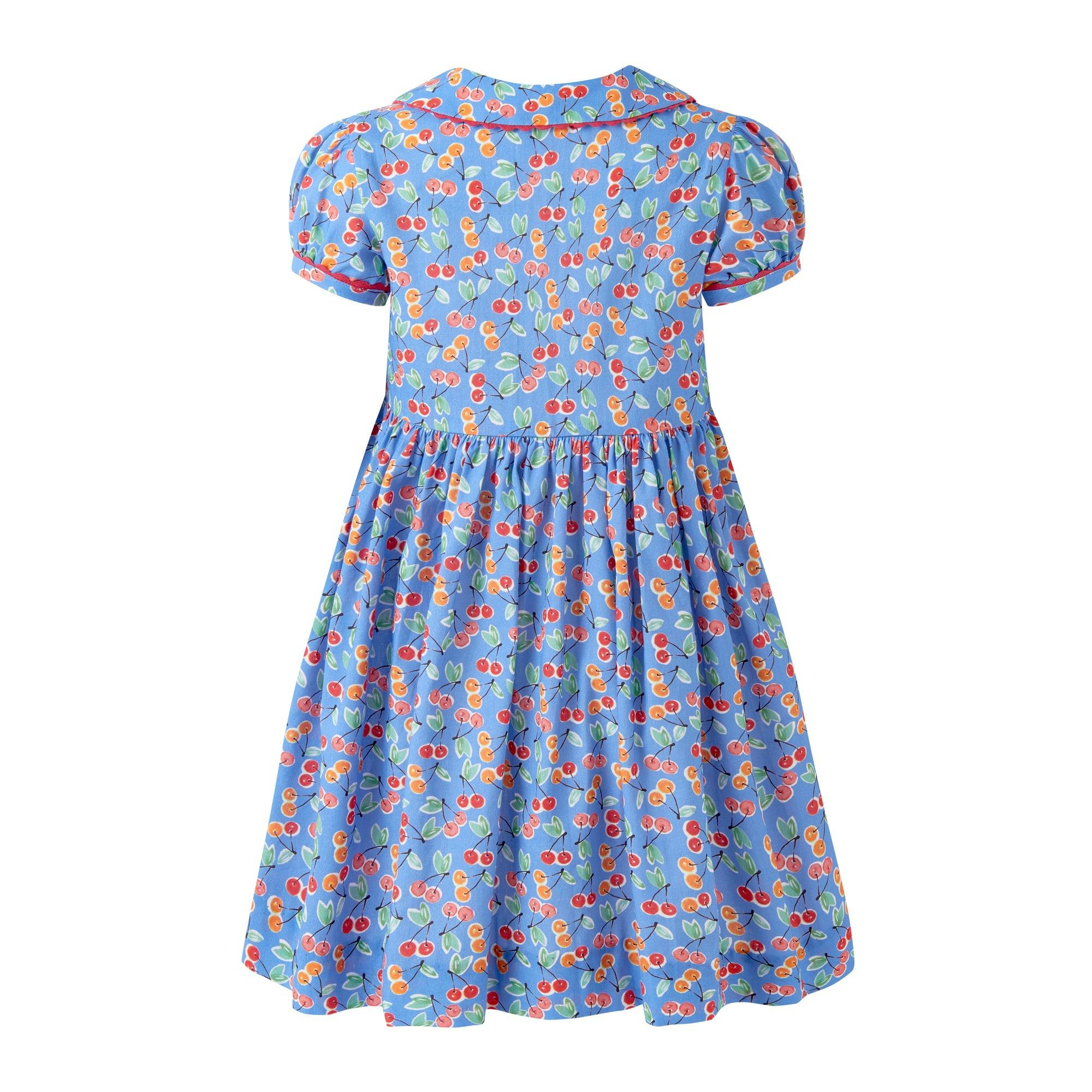 Blue Cherry Button-Front Dress