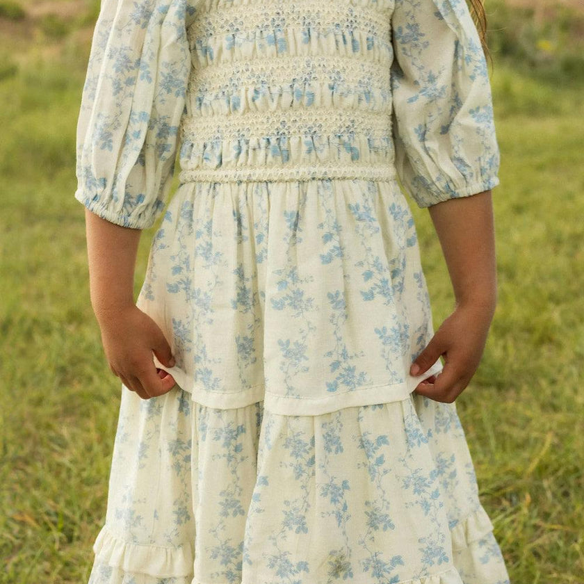 Mini Roselyn Dress in Ivory Porcelain Fleur