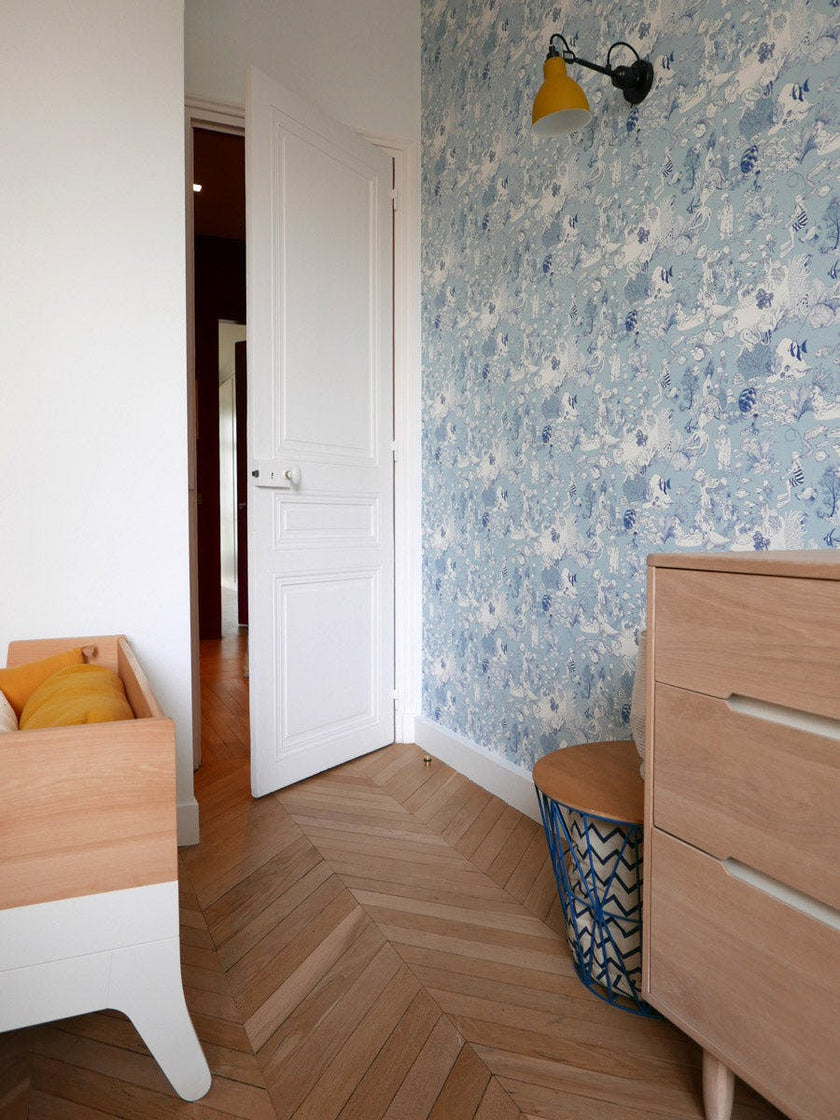Wallpaper TOILE DE MER color Bleu