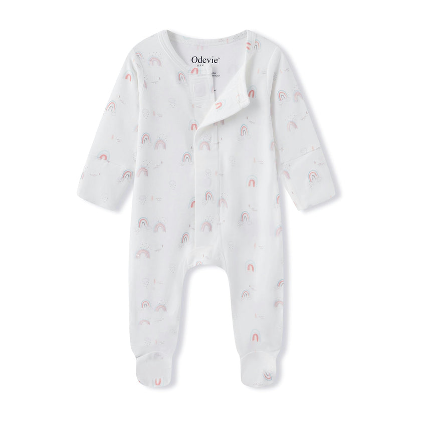 Bamboo Magnetic Footie Pajama - Arc en ciel