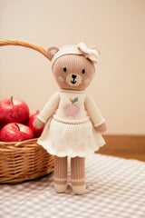 Emma the bear with apple 11"- Natural