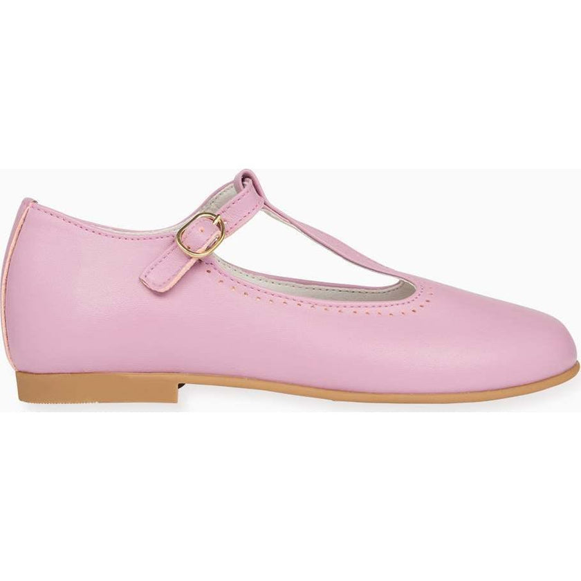 Lilac Leather Girl T-Bar Shoes