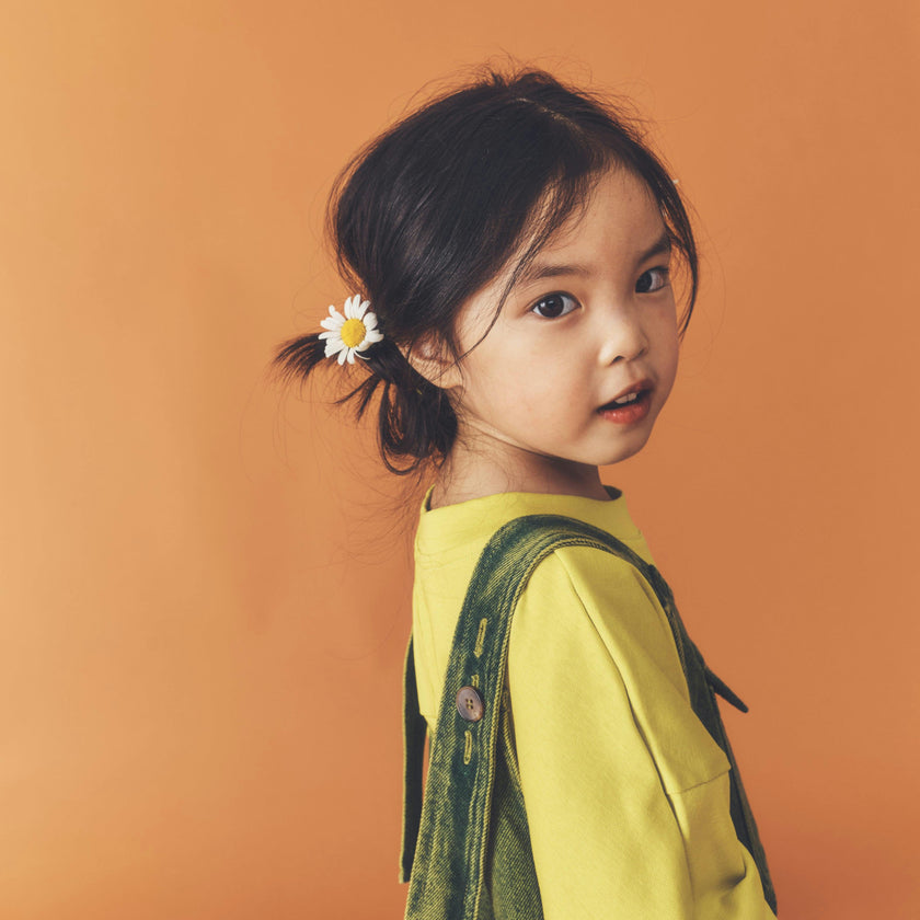 Kids Rory Apple Green Cotton Rib Tee