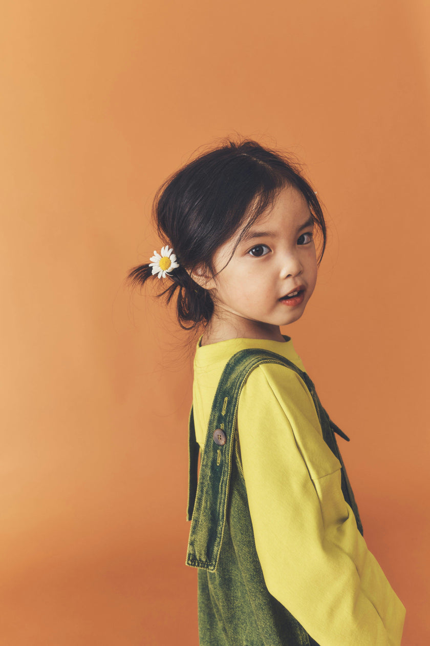 Kids Rory Apple Green Cotton Rib Tee