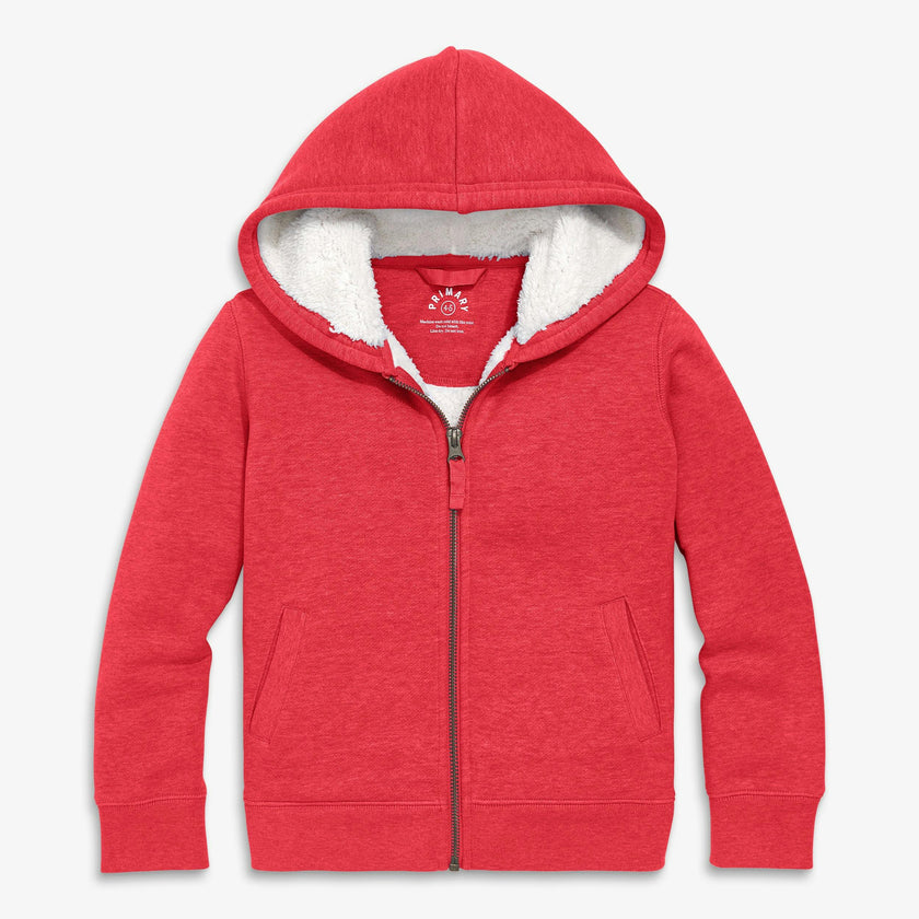 Kids teddy fleece-lined zip hoodie