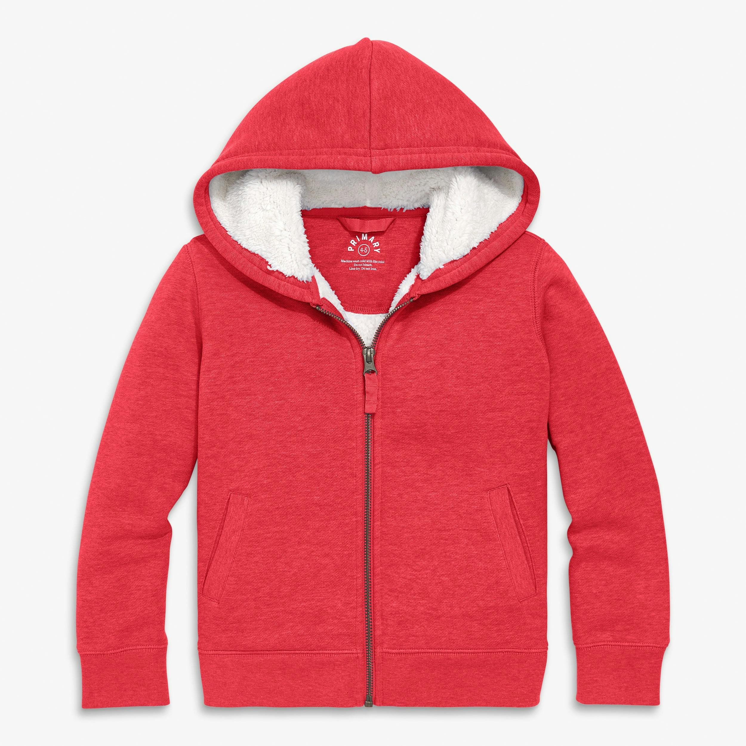 Kids teddy fleece-lined zip hoodie