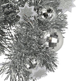 Packed Party Disco Ball Novelty Headband - Silver Tinsel Satin Headband with Multi-Size Disco Balls and Silver Glitter Stars, One Size Fits All