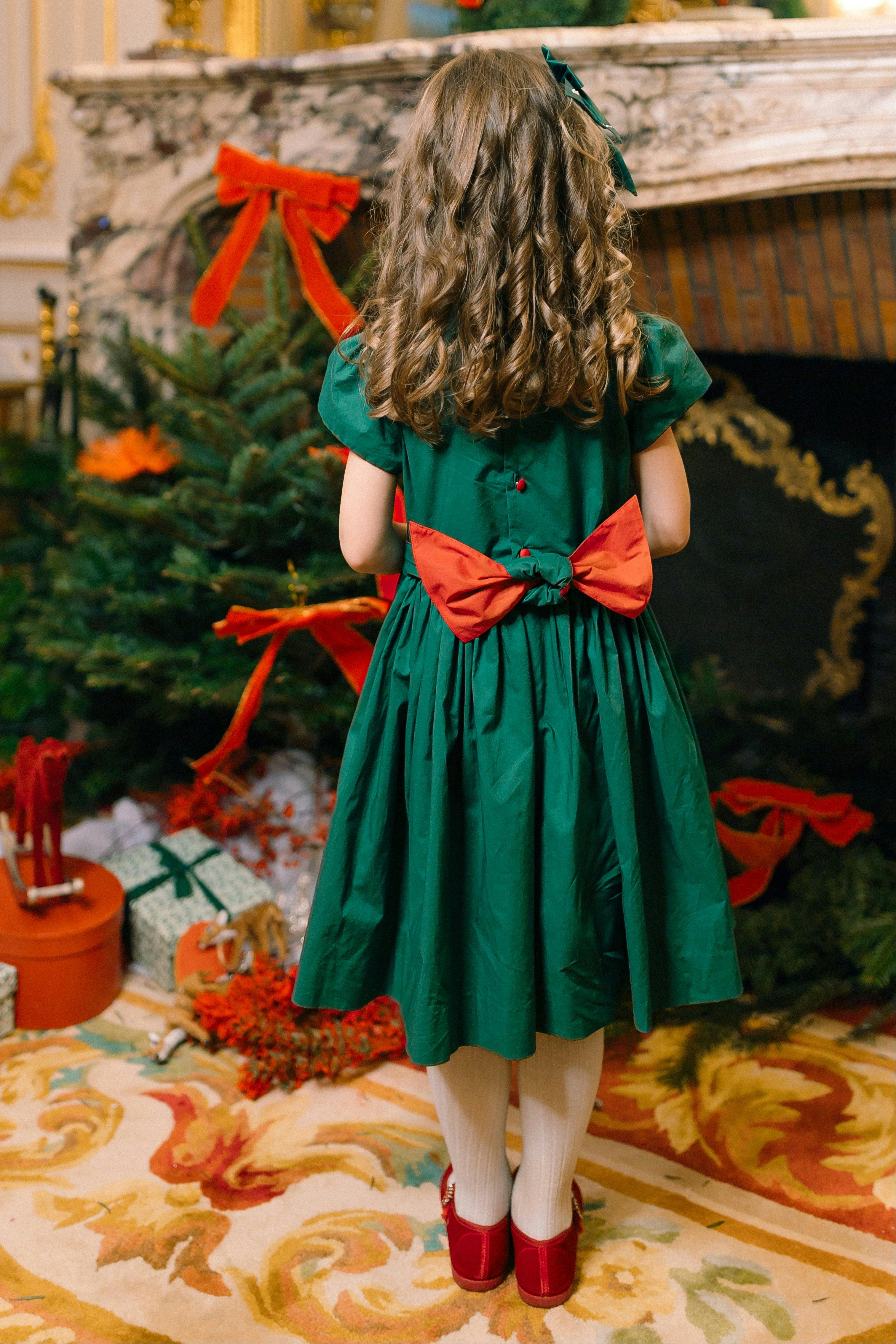 PERLA GREEN SMOCKED DRESS