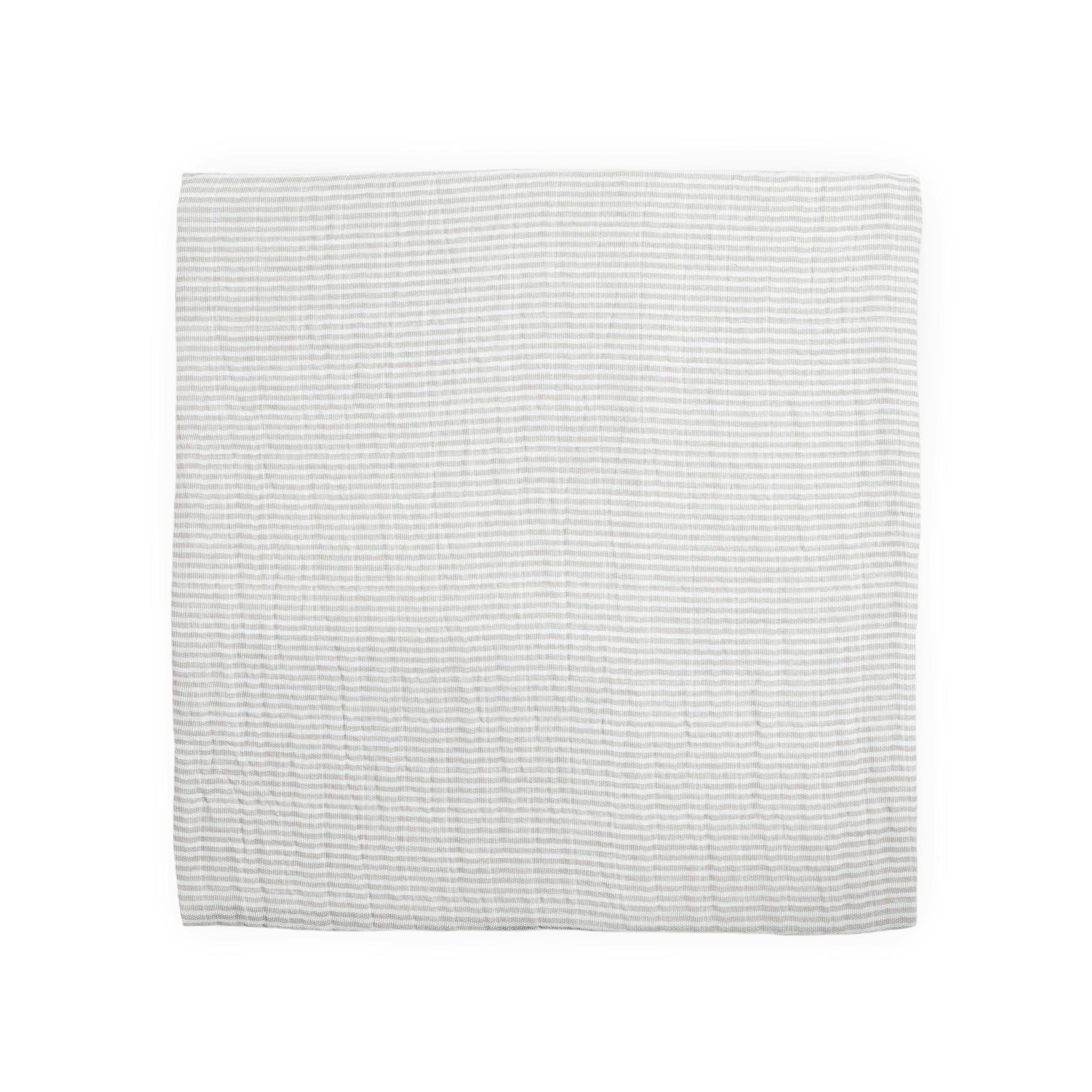 Organic Cotton Muslin Swaddle Blanket - Sand Stripe