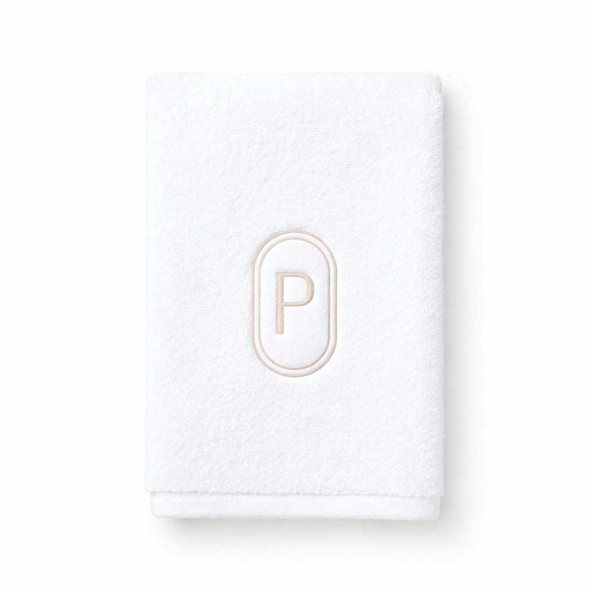 DH Oval Monogram Embroidered Fingertip Towel