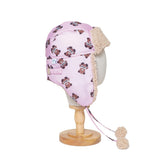 The Cozy Trapper Hat – Teddy Bears Print with Irish Cream Sherpa Liner & Pompoms