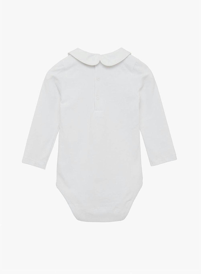 Baby Long-Sleeved Milo Bodysuit in White