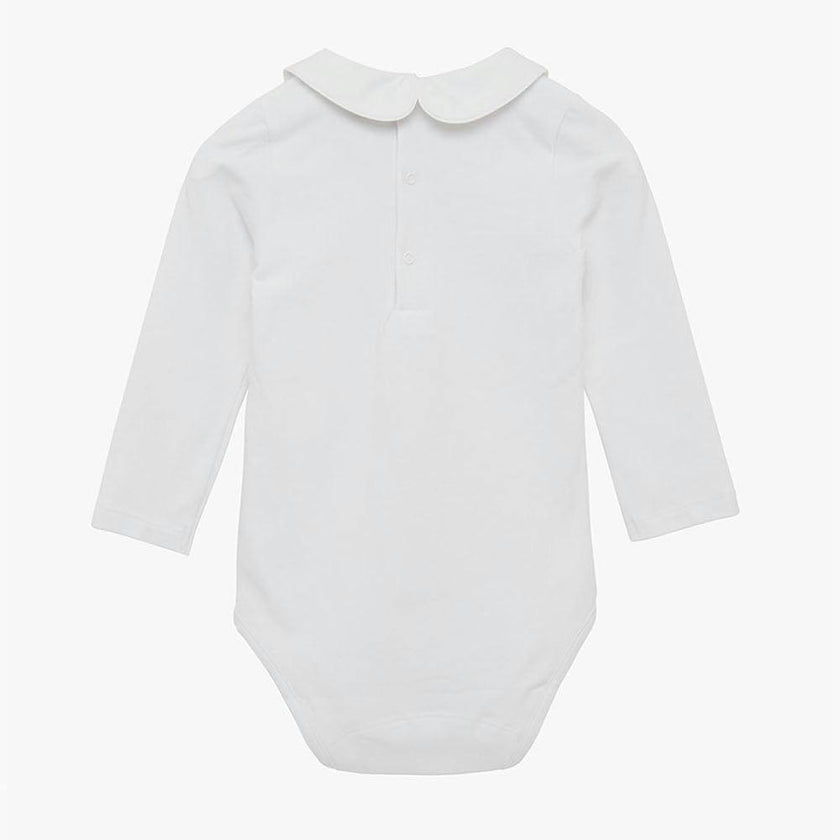 Baby Long-Sleeved Milo Bodysuit in White