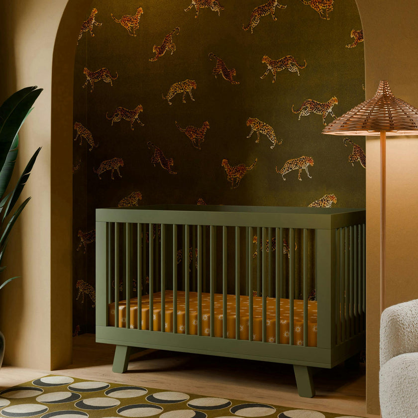 Hudson 3-In-1 Convertible Crib With Toddler Bed Conversion Kit in Olive