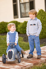 Long Sleeve Polo - Navy Stripe