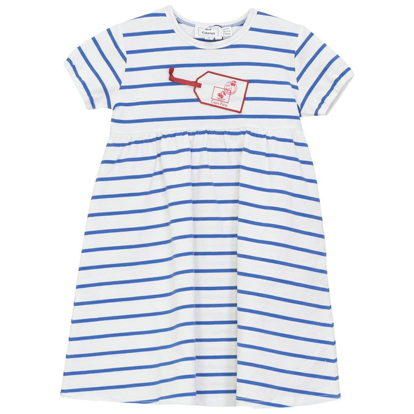 Striped Tag Applique Dress