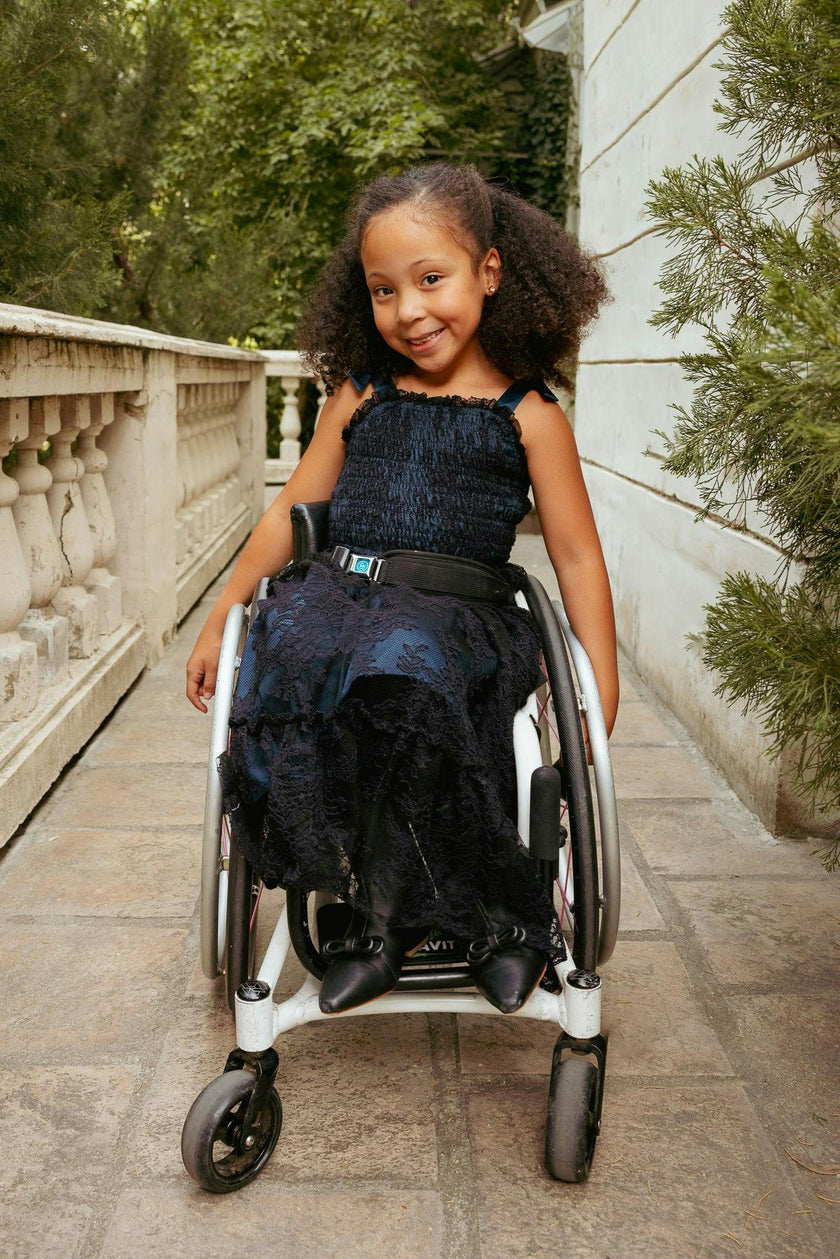Mini Isadora Dress in Navy & Black