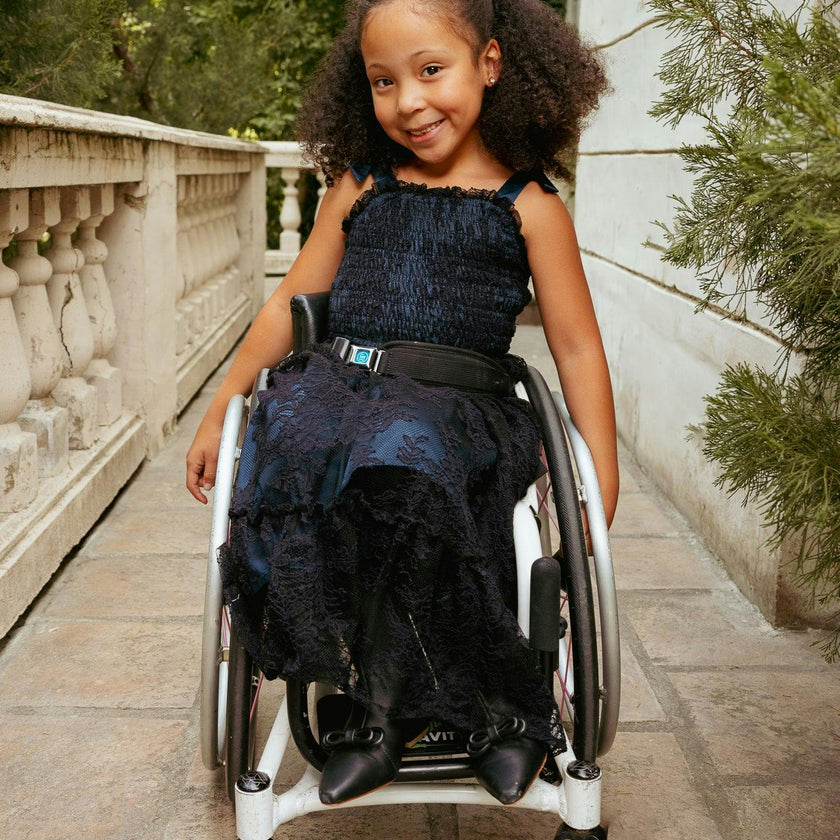 Mini Isadora Dress in Navy & Black