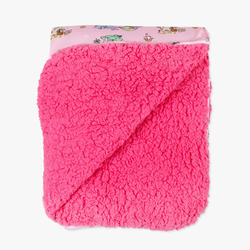 Mermaid Lagoon Bamboo Sherpa Blanket