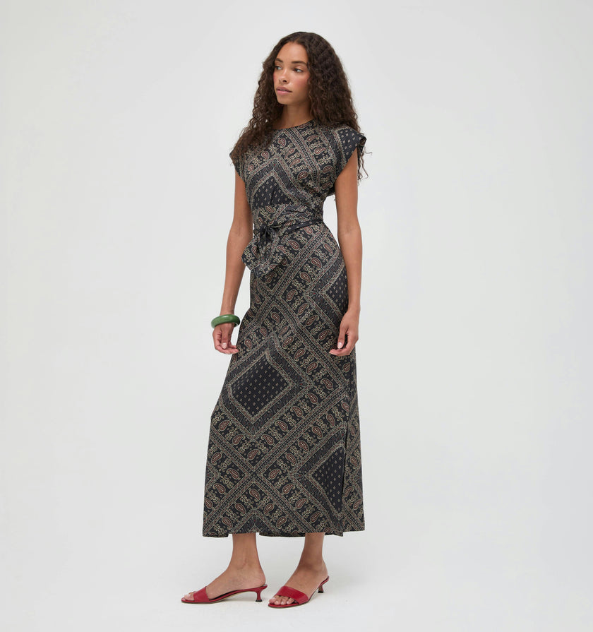 The Dris Dress - Carnaby Scarf Black