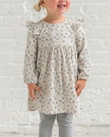 Mika Armhole Ruffle Long Sleeve Dress Betty Floral / Purple + Olive