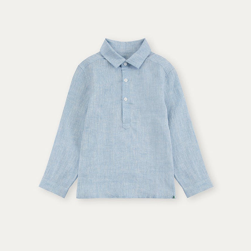 Blue Denim 100% Linen Shirt