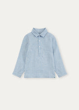 Blue Denim 100% Linen Shirt