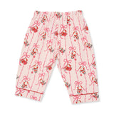 Bows & Santa - Knit Flame Resistant Kids Long Sleeve Coat Style with Pant