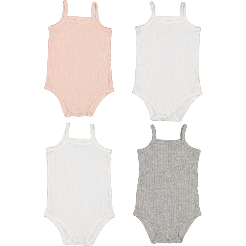 *Exclusive* Baby Girl Sleeveless 4pc Onesie Set