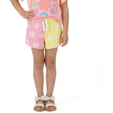 Girls Colorblocked Terry Short | Pink Floral