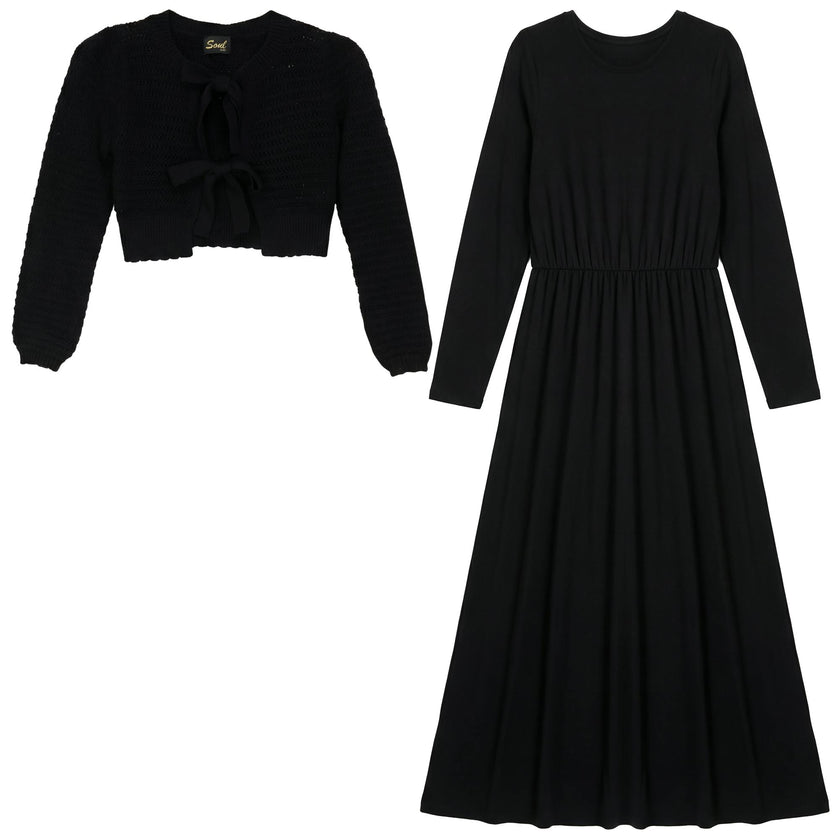 Eyelet Bow Robe Set