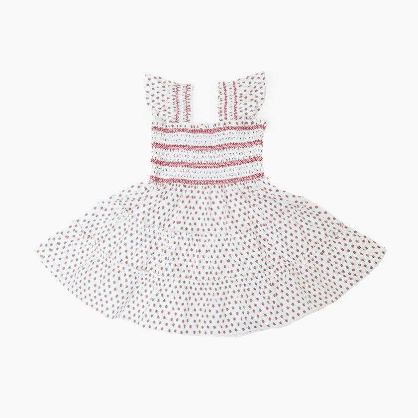 The Baby Ellie Nap Dress - White Poppy Half Drop