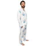 Men's Nathan Turner Hillhouse Long PJ Set - Blue Pink Organic Cotton Poplin