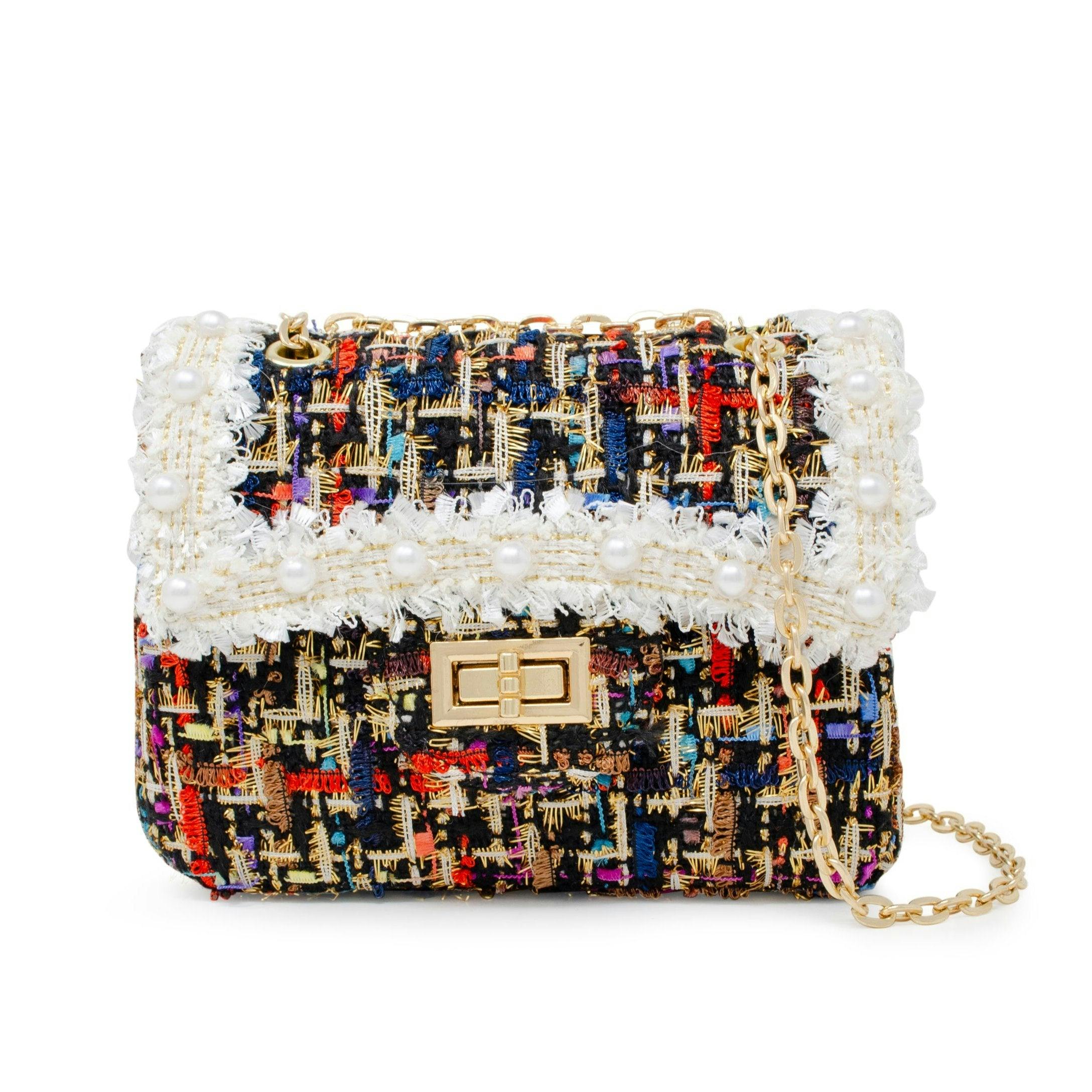 Classic Tweed Pearl Handbag