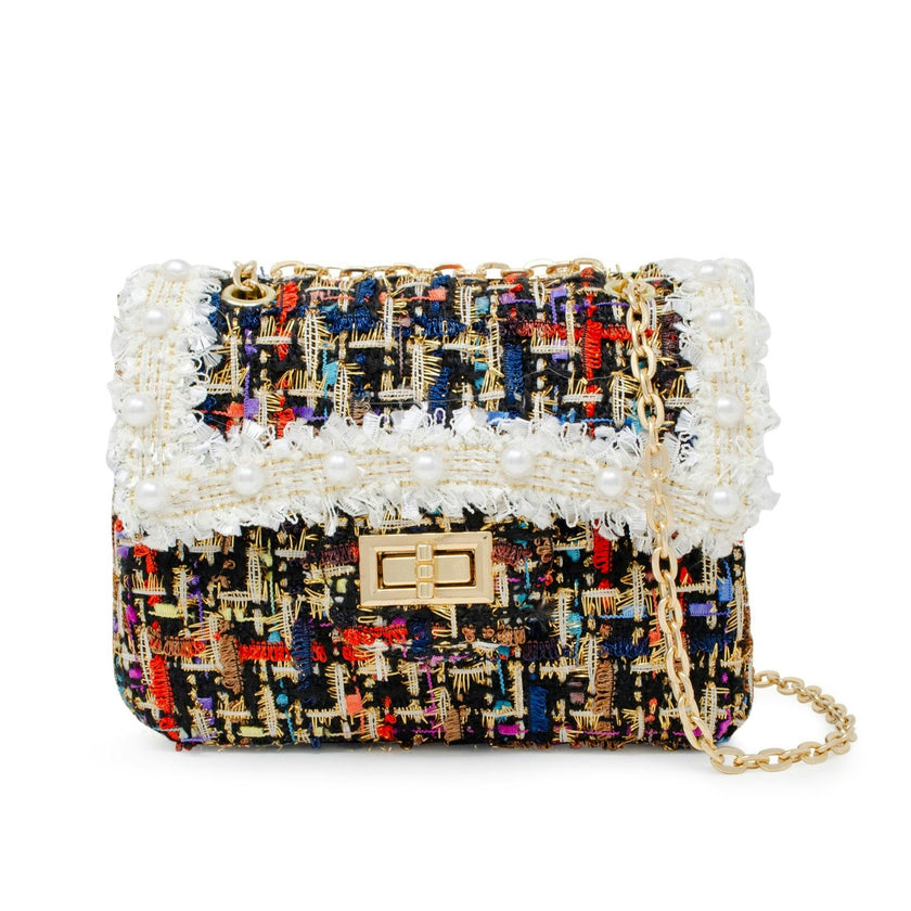 Classic Tweed Pearl Handbag