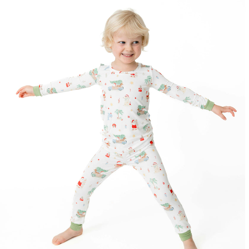 Beach Christmas - Bamboo - Long Sleeve Loungewear Set