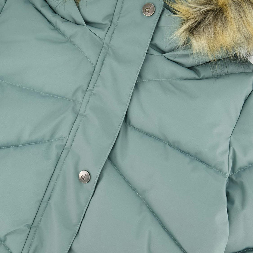 Long Winter Puffer Coat Sage Green