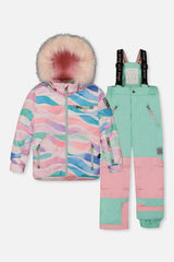 Two Piece Play Snowsuit Multicolored Line Print