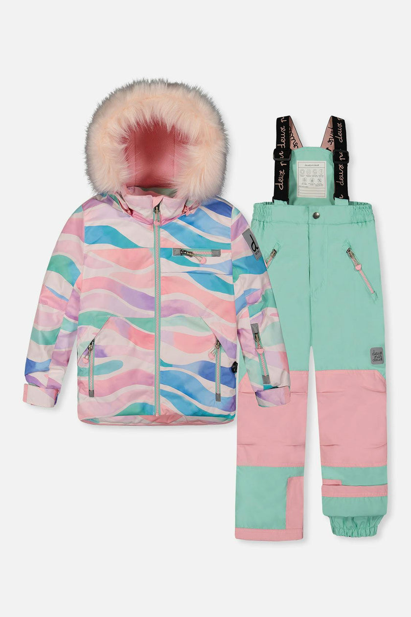Two Piece Play Snowsuit Multicolored Line Print