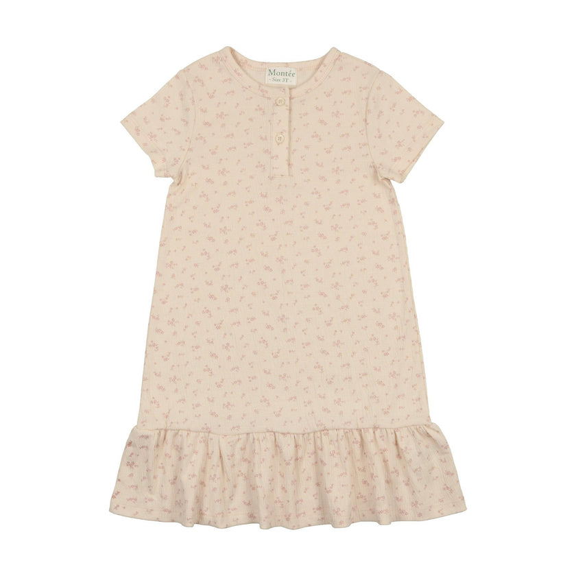 Printed Gauze Short Sleeve Dress