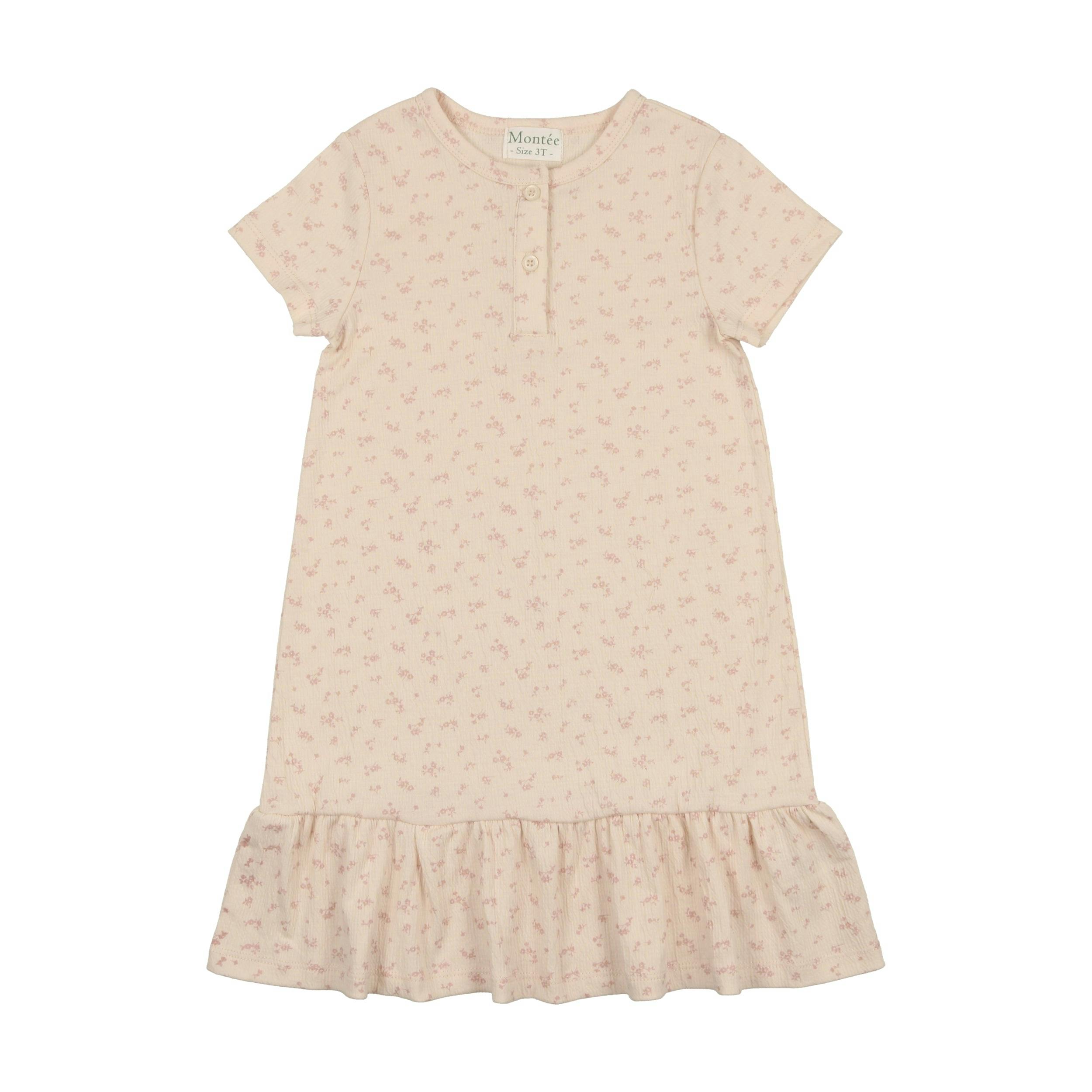 Printed Gauze Short Sleeve Dress