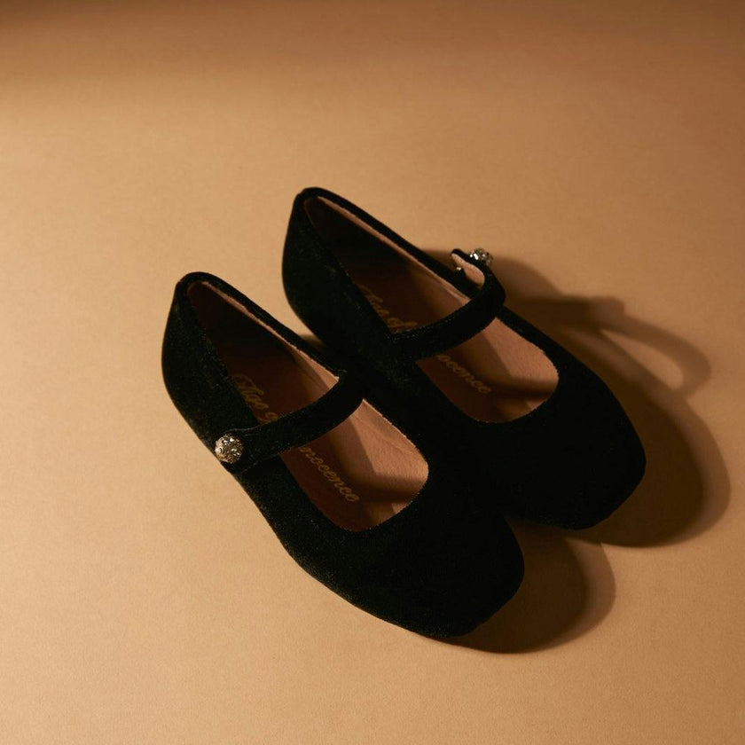 Whitney Velvet Square-Toe Mary Jane Shoes