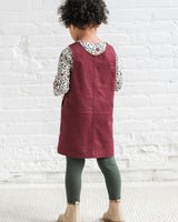 Alma Twill Jumper Dress - Olive