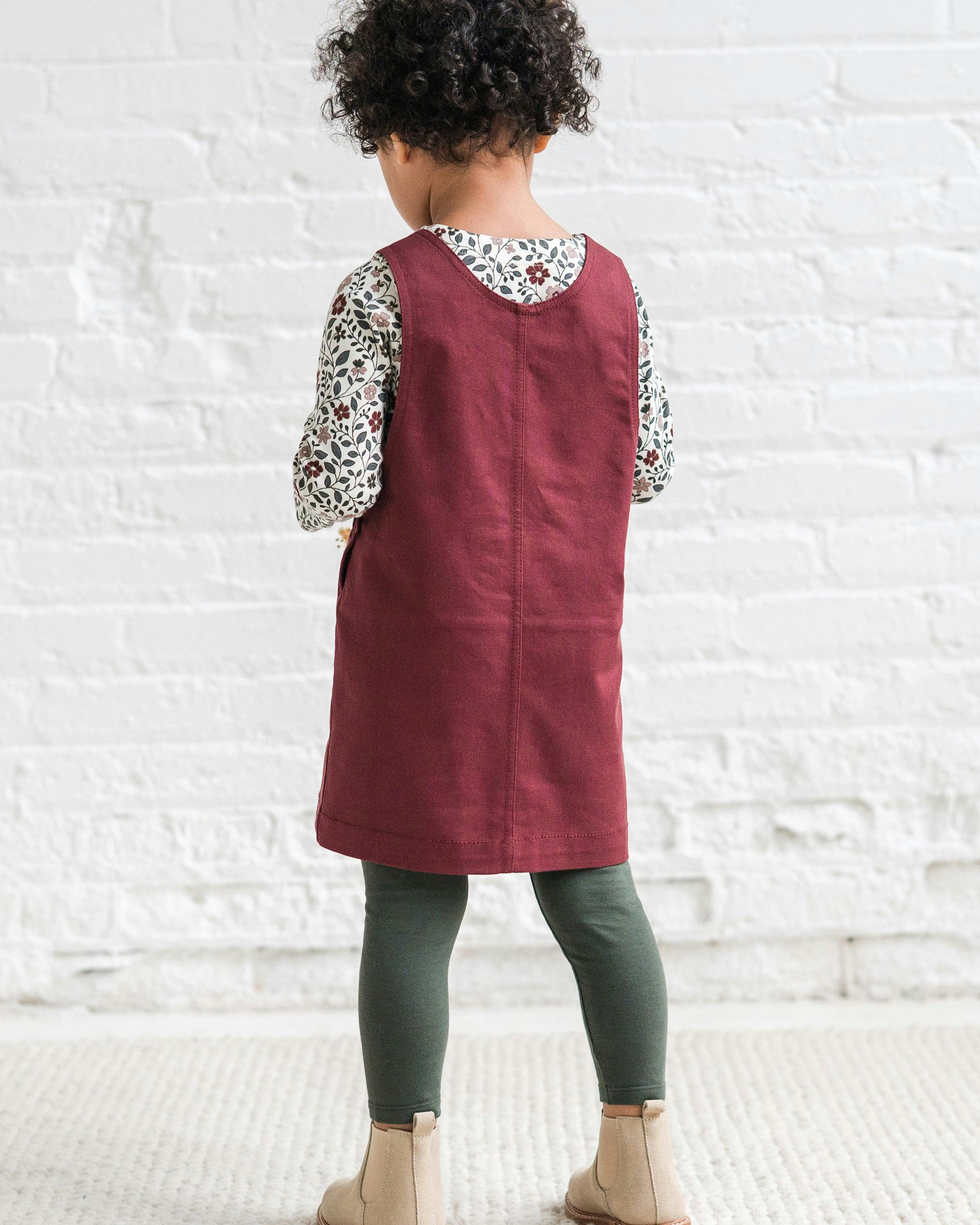 Alma Twill Jumper Dress - Olive