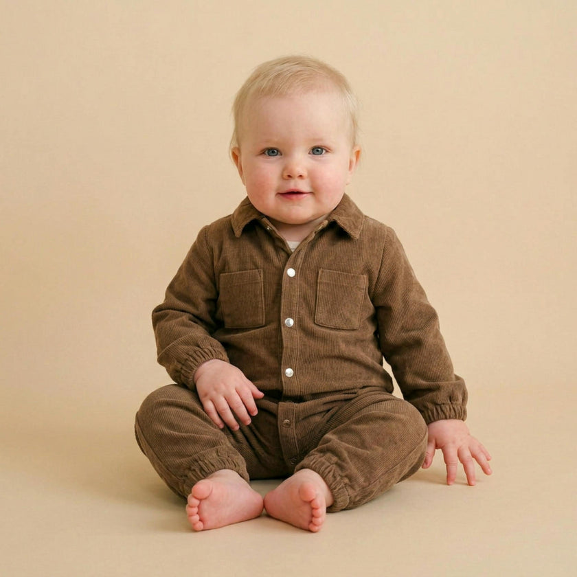 Organic Corduroy Jumpsuit - Brown